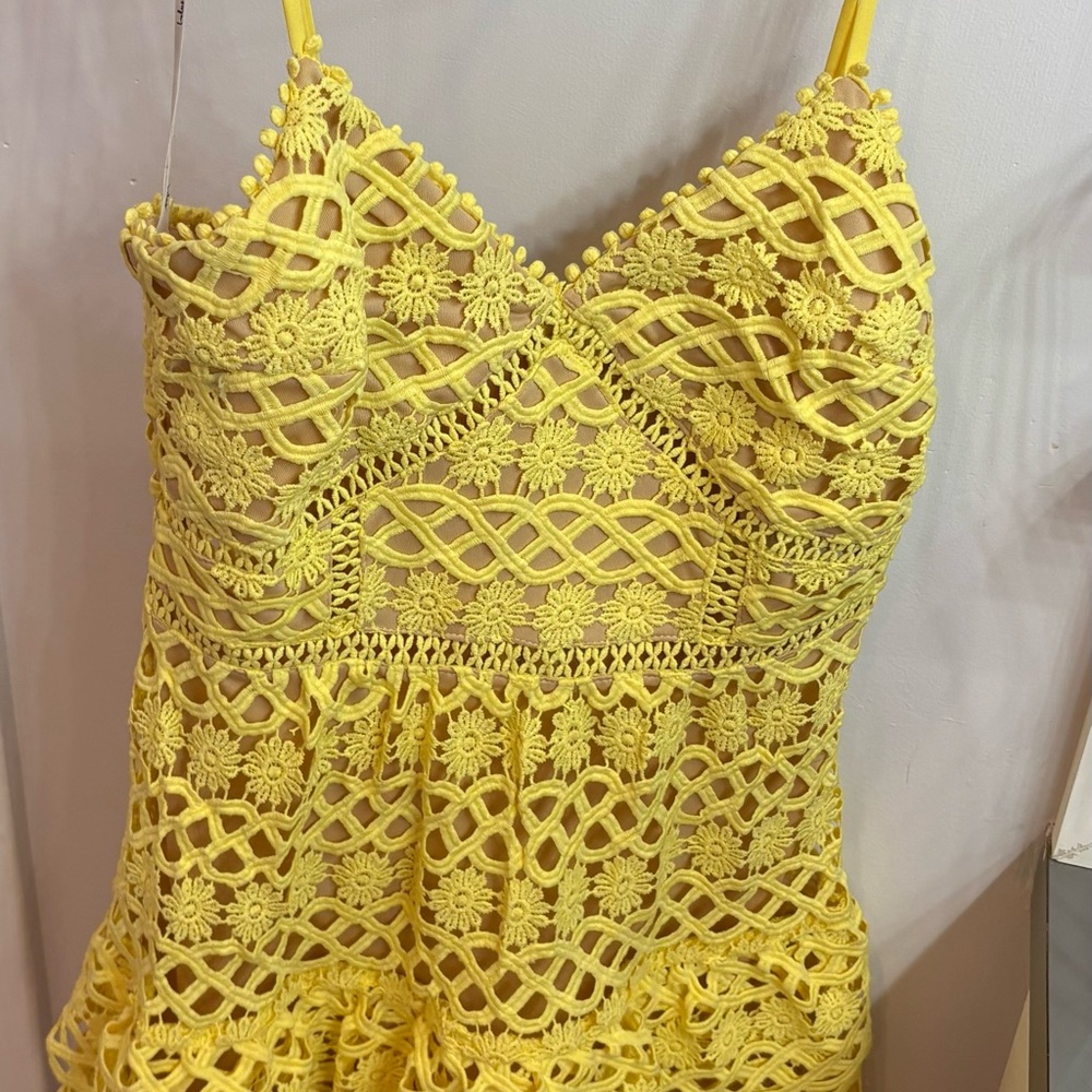 Lulu's Sunny Yellow Lace Dress